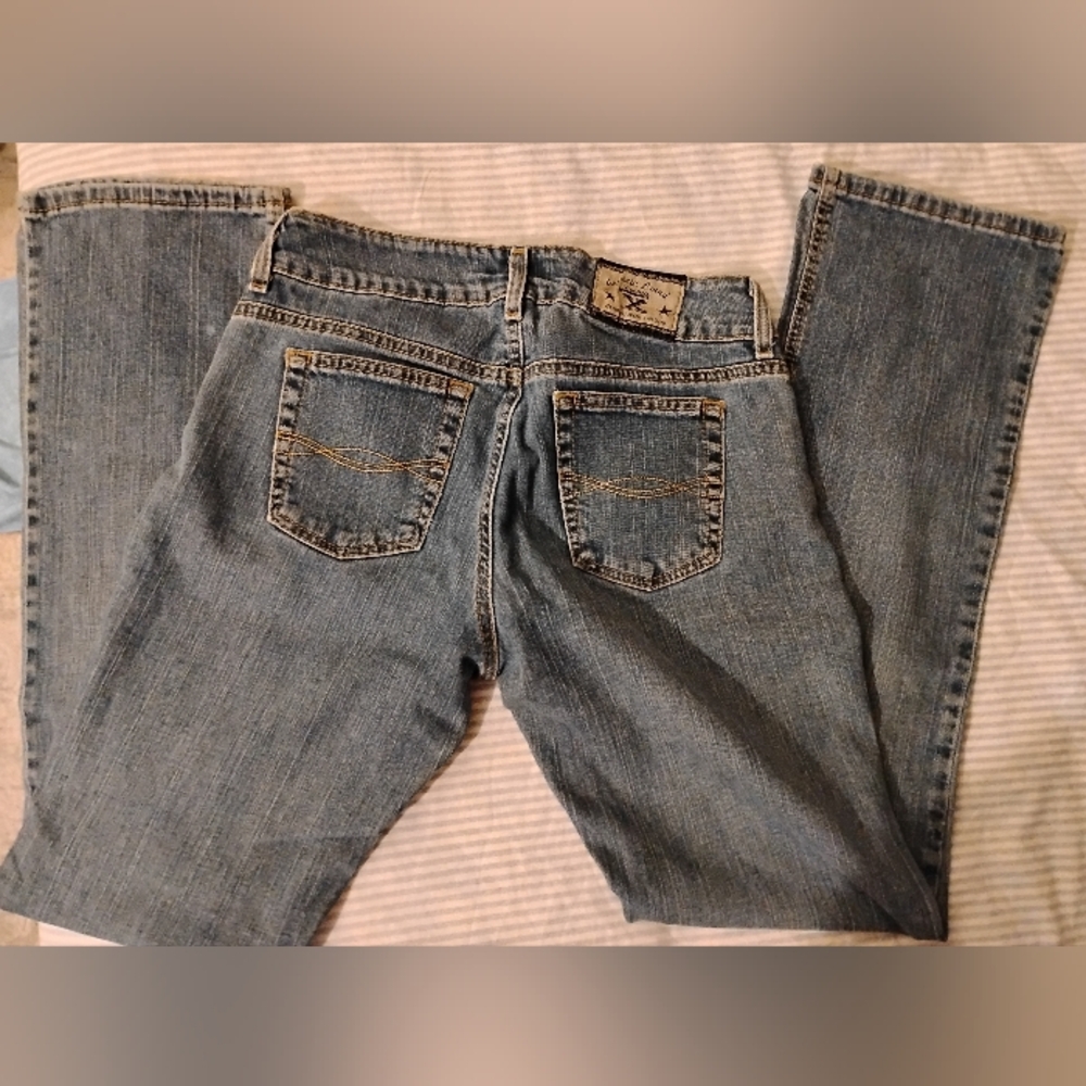Vintage Wrangler Snap Front Cherry Lined Straight Leg Denim Jeans Jr.11 - Picture 11 of 14